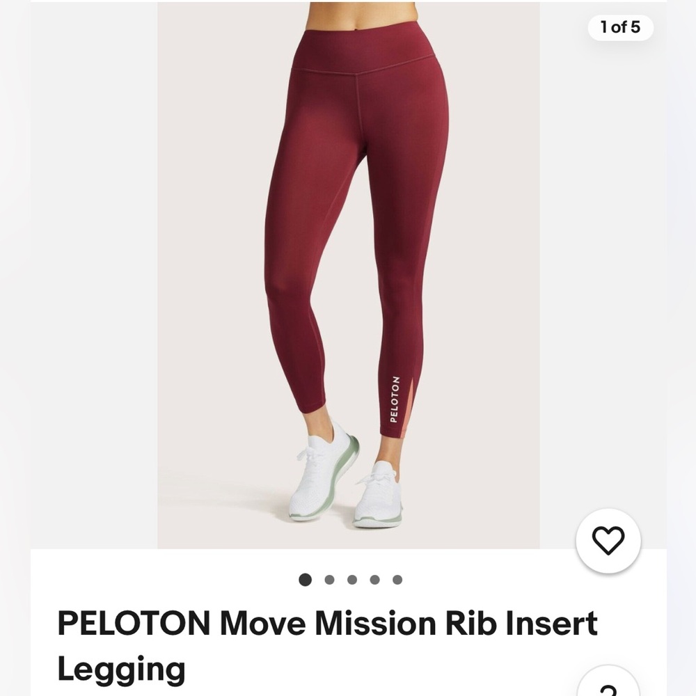Peloton Move Mission Rib Insert Legging Maroon (Medium)